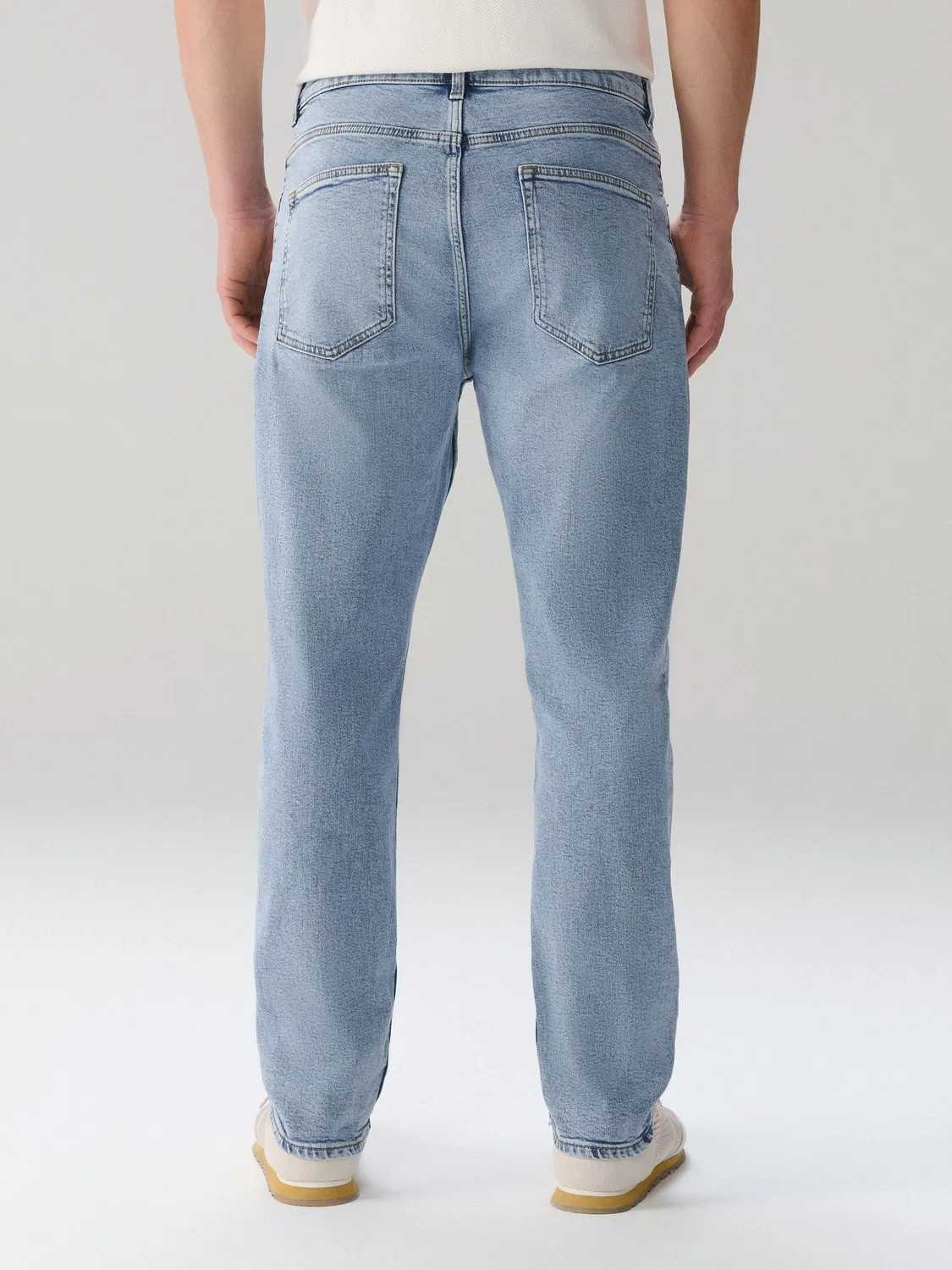 Джинсы классические Slim Fit Next, Bleach Blue Denim — фото 4