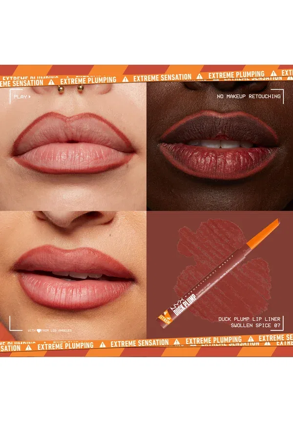Карандаш для губ контурный Duck Plump Plumping Contour Lip liner Nyx Professional Makeup 0.3 г, цвет swollen spice — фото 4