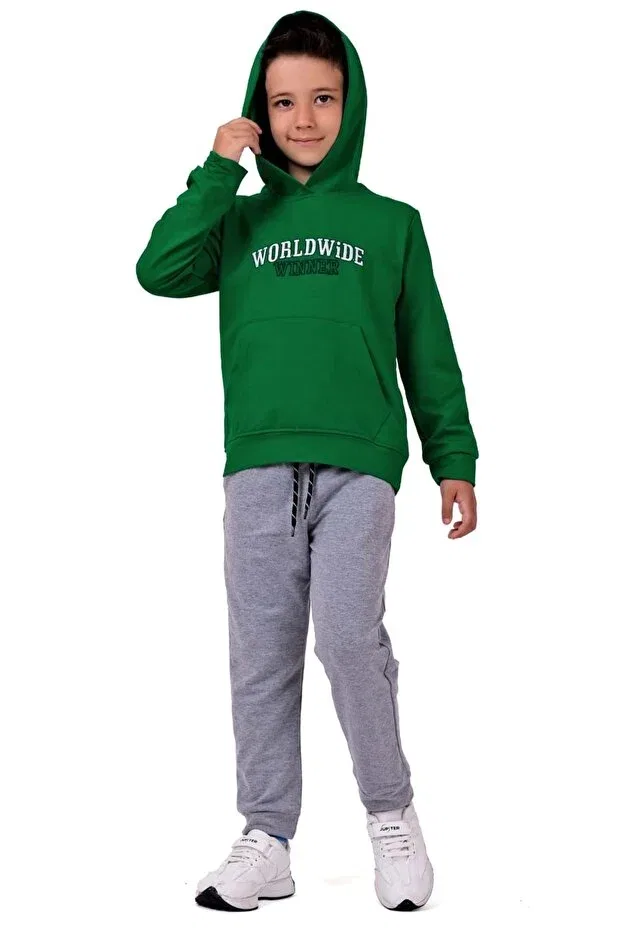 Детский спортивный костюм с вышивкой Minikadam, Green