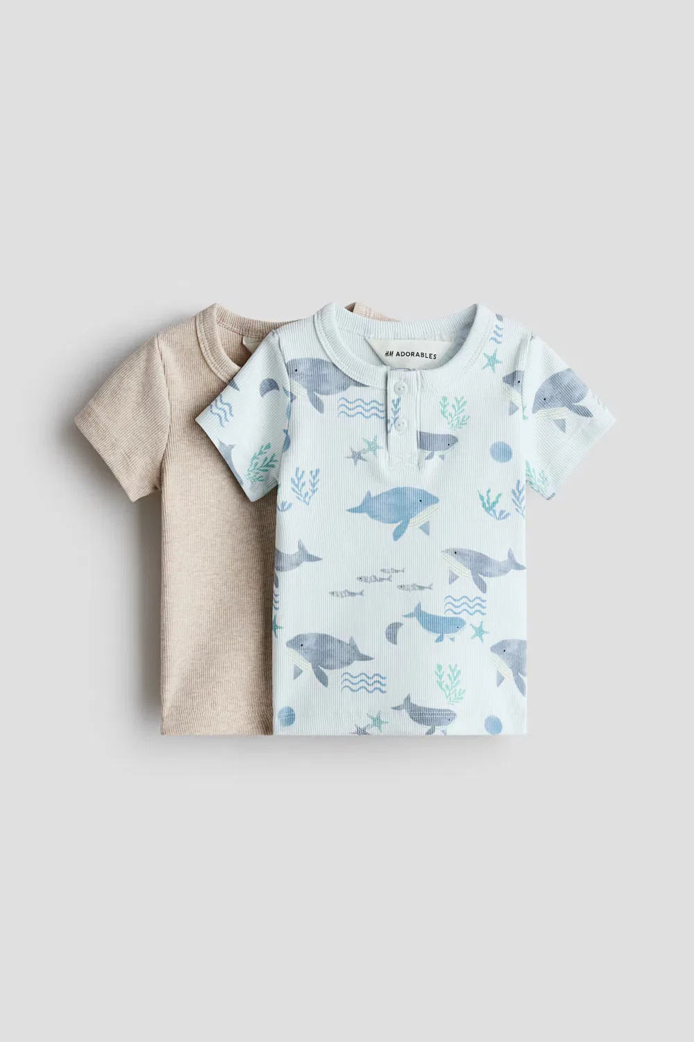Комплект из двух хлопковых рубашек-поло H&M, Hellblau/Wale