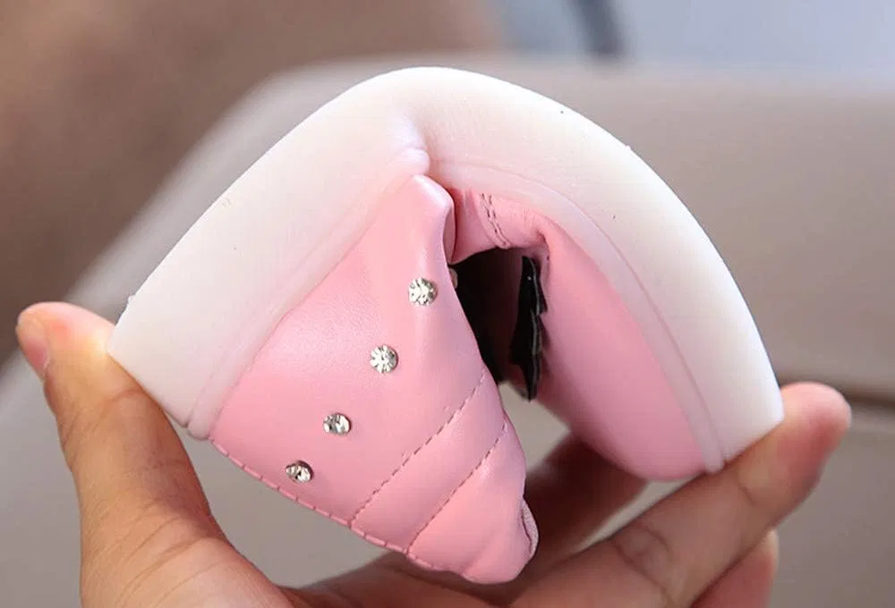 Детские кроссовки для девочек со стразами и подсветкой High Top Slip On, Pink — фото 4