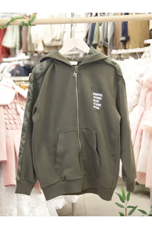 Детский кардиган для мальчиков с капюшоном Nk Kids, Khaki — фото 4