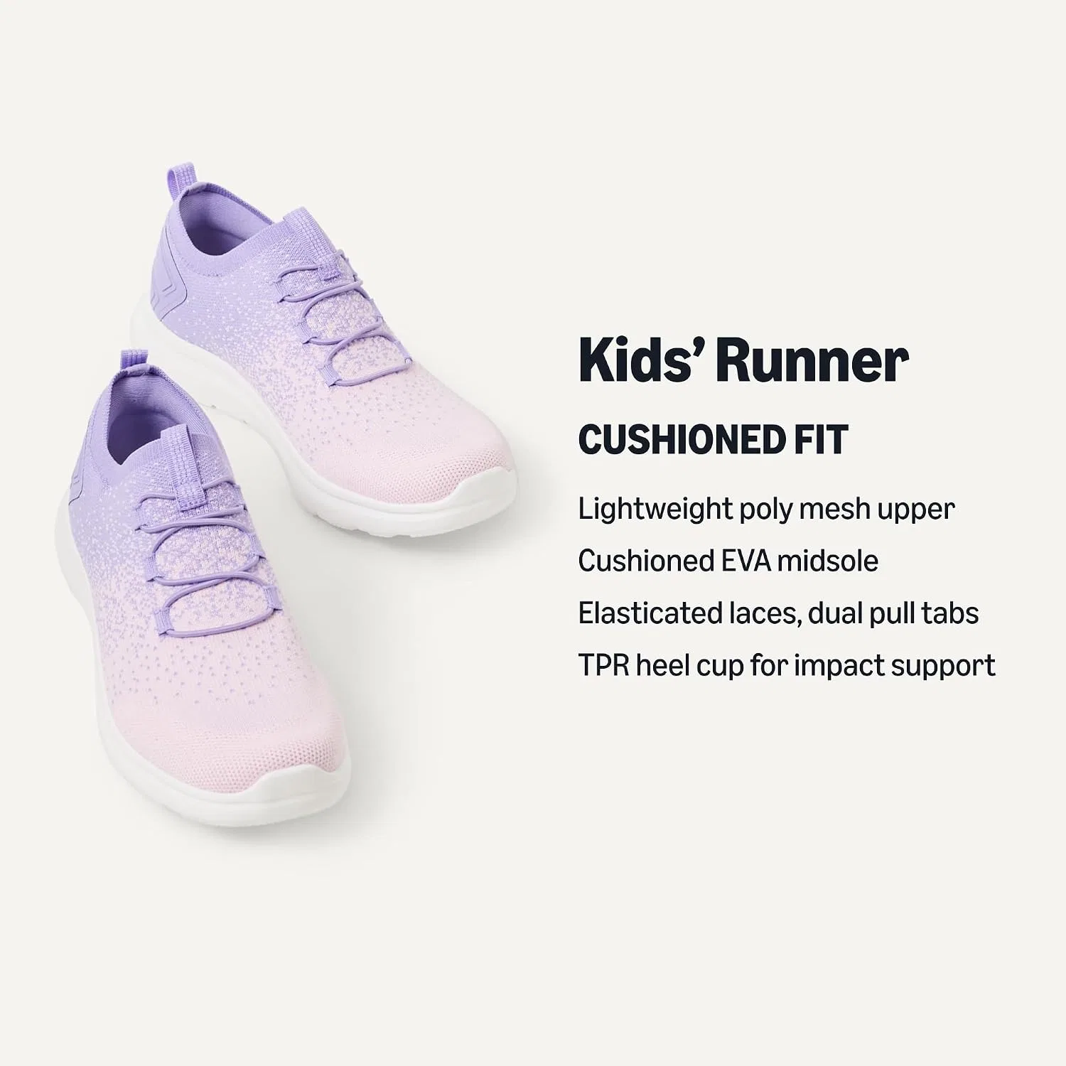 Детские легкие кроссовки для бега для мальчиков и девочек Amazon Essentials, Pink/Lavender — фото 2
