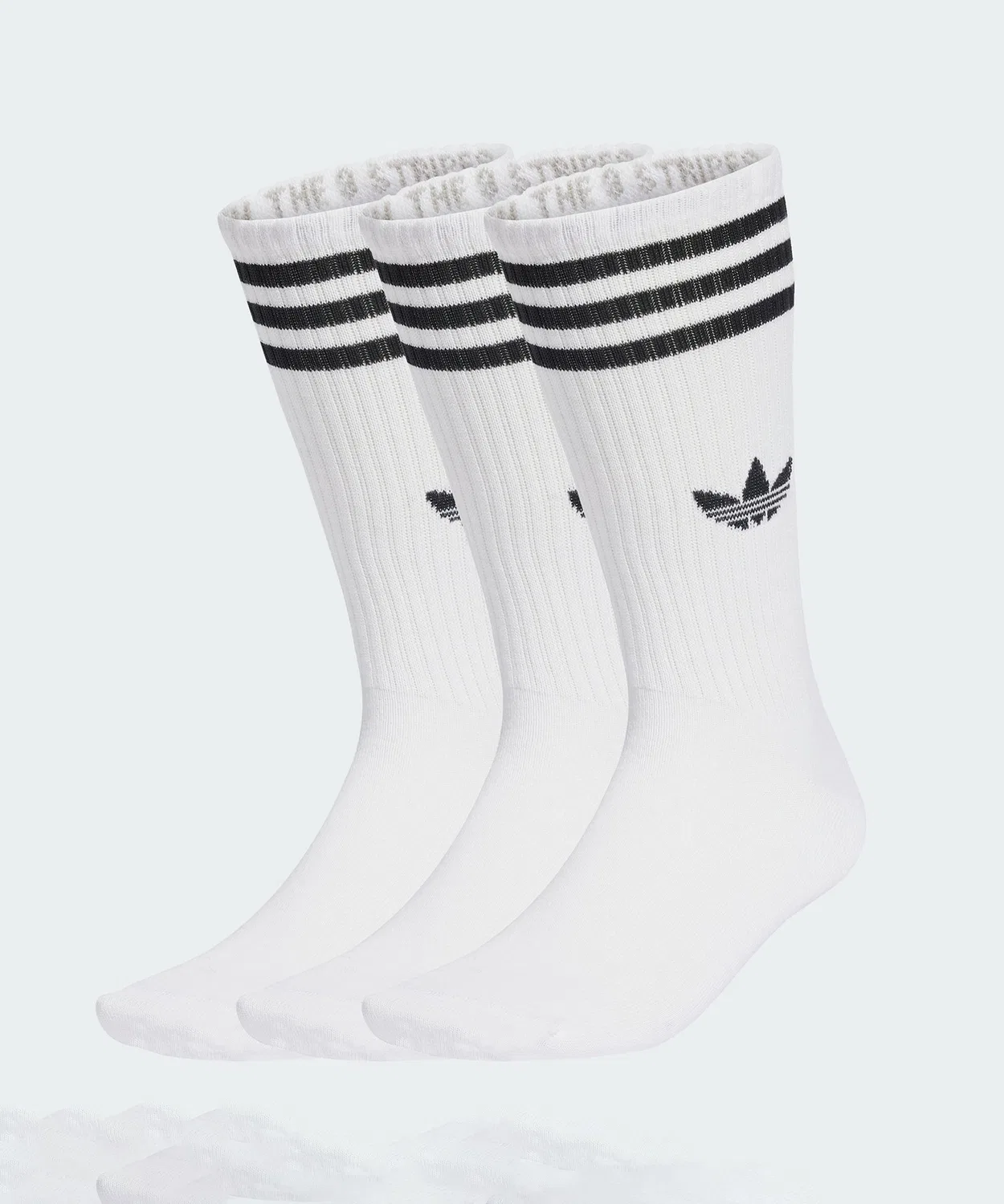 Мужские/женские/детские высокие носки с тремя полосками, комплект из 3 пар Adidas, White Other