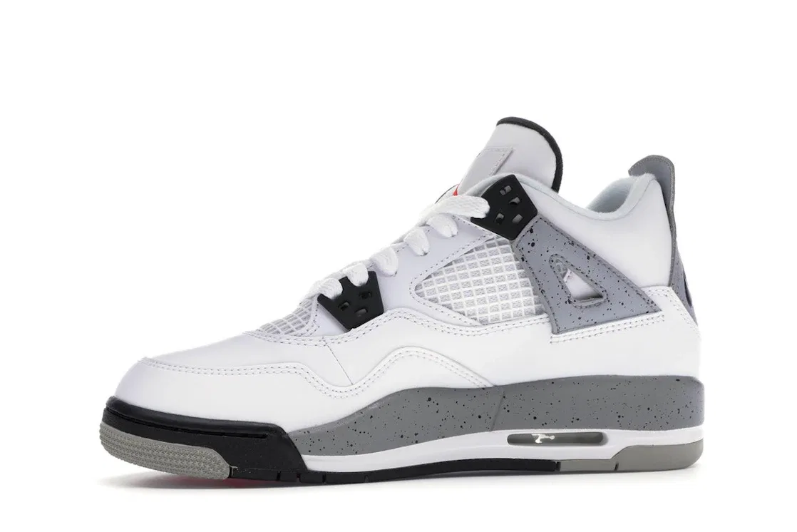 Детские кроссовки Lifestyle с принтом Jordan 4 Retro Jordan, White/Fire Red-Black-Tech Grey — фото 3
