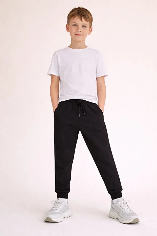 Детские спортивные штаны для мальчиков с утяжкой Çiko Kids, Black-Beige-Navy Blue — фото 4