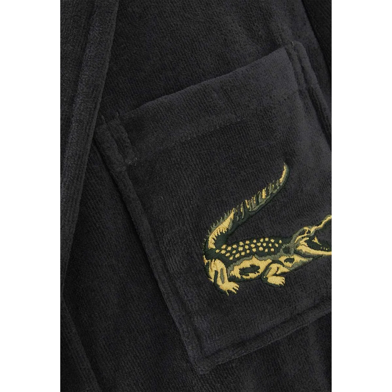 Женский халат Lacoste с вышивкой крокодила, Bitume — фото 4