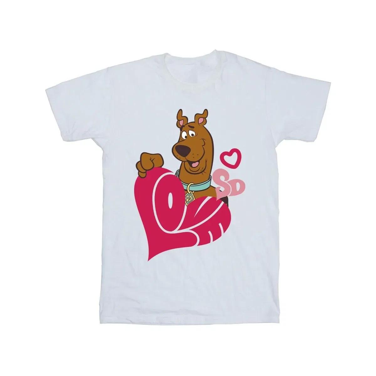 Футболка с принтом Love Heart Scooby Doo, White