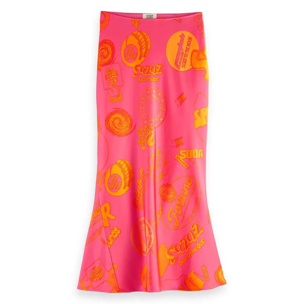 

Юбка Scotch & Soda UFS00597M Satin midi skirt, розовый