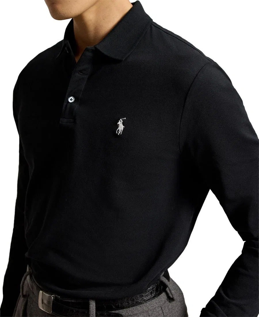Мужская классическая футболка-поло с коротким рукавом Polo Ralph Lauren, Polo Black/C1730 Smoke — фото 3