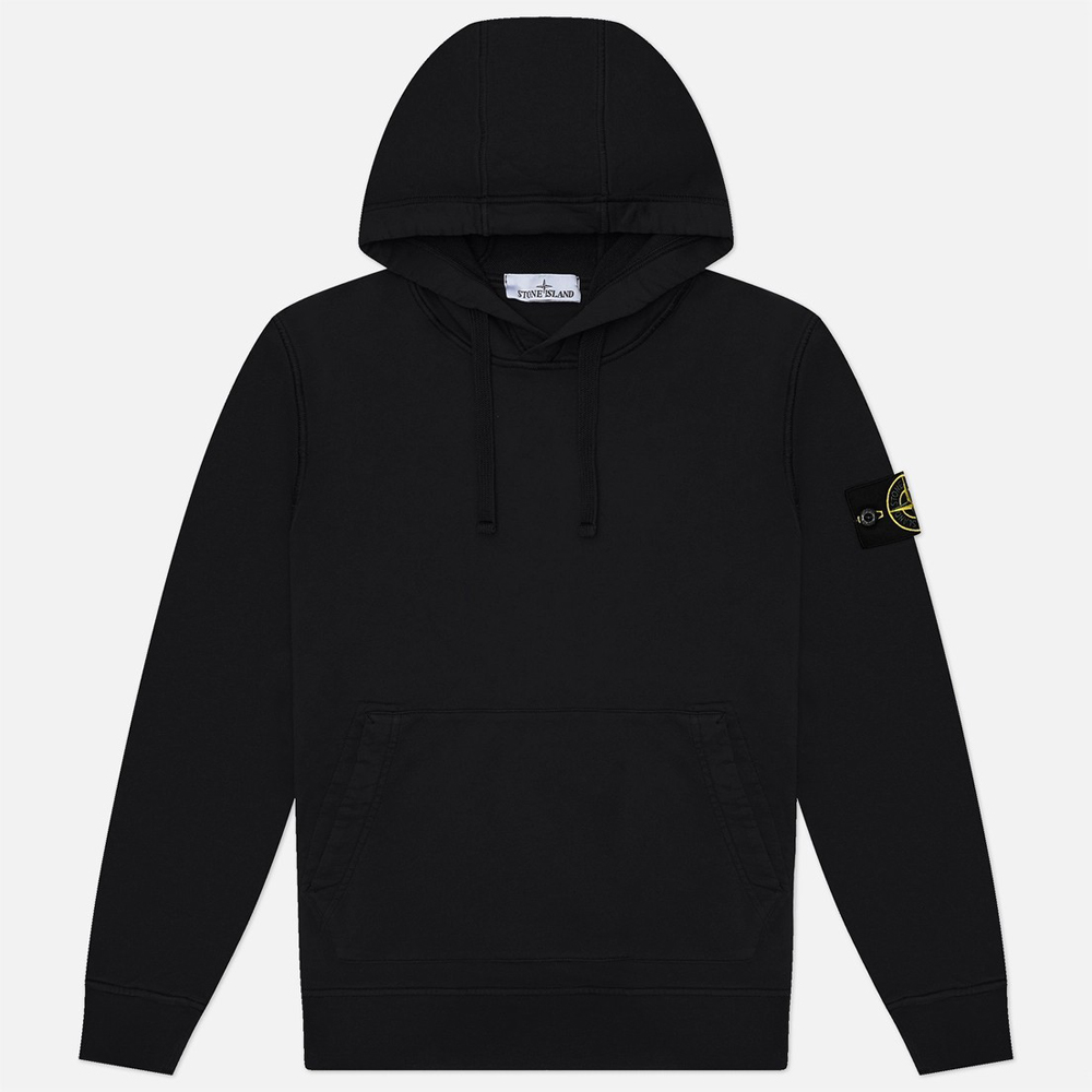 Худи Stone Island Regular-fit with pouch pocket, черный