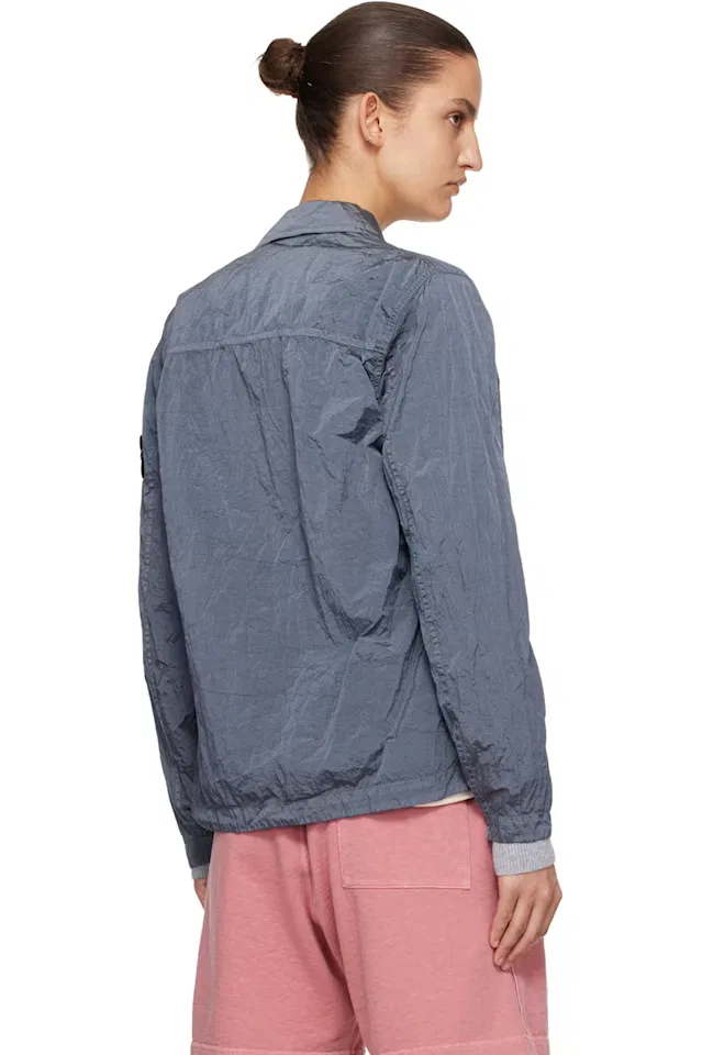 Синяя рубашка-овершот Nylon Metal Econyl Stone Island — фото 3