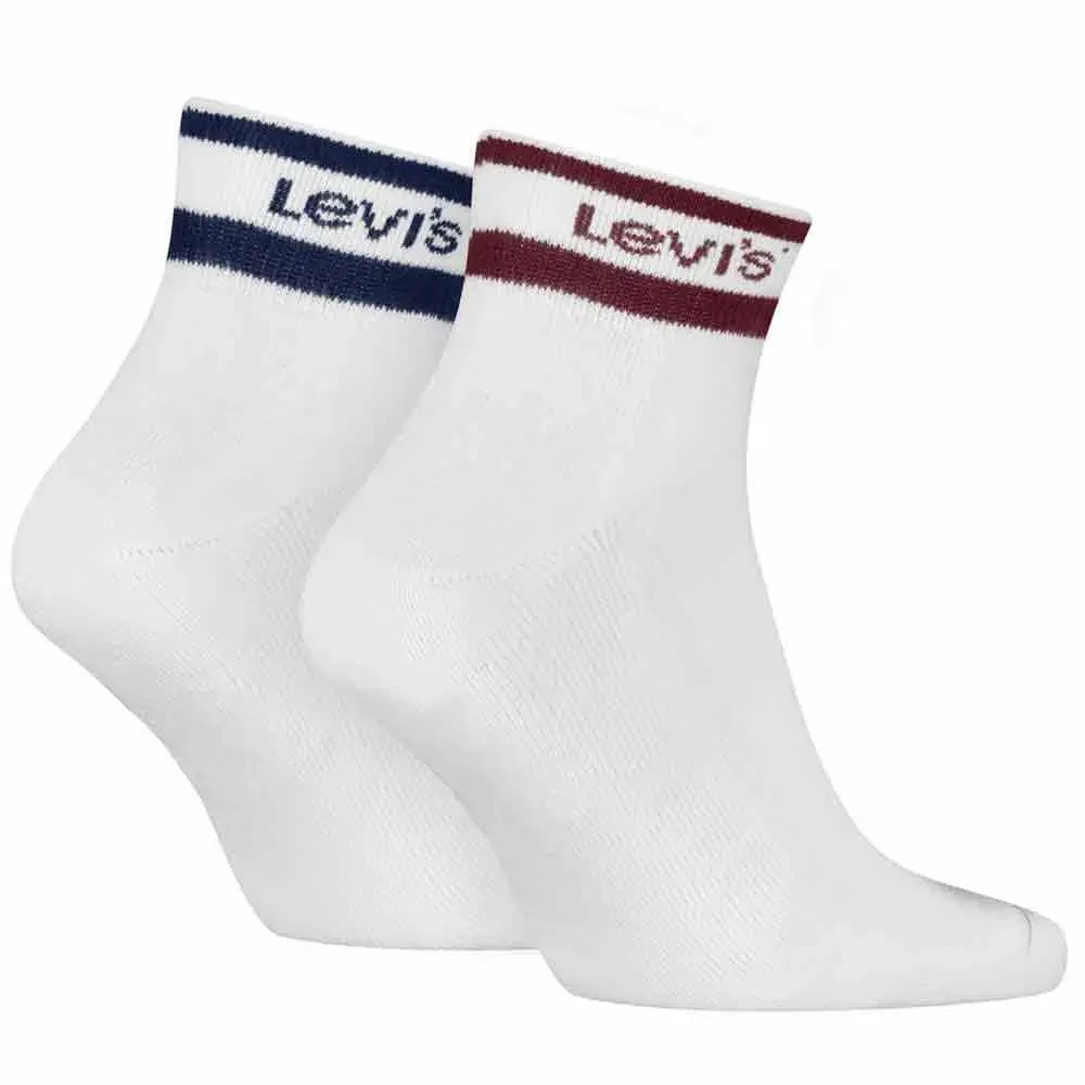 Женские носки с поддержкой свода стопы Sport Stripe Quarter Levi's, White — фото 2