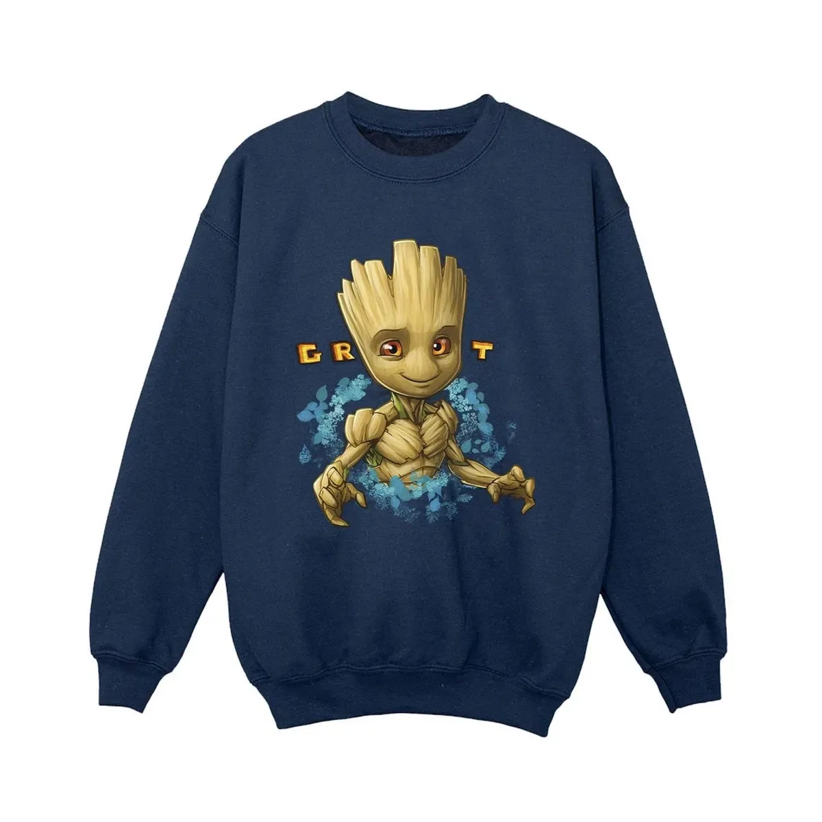 Свитшот с принтом Groot flowers Guardians Of The Galaxy, Navy — фото 2