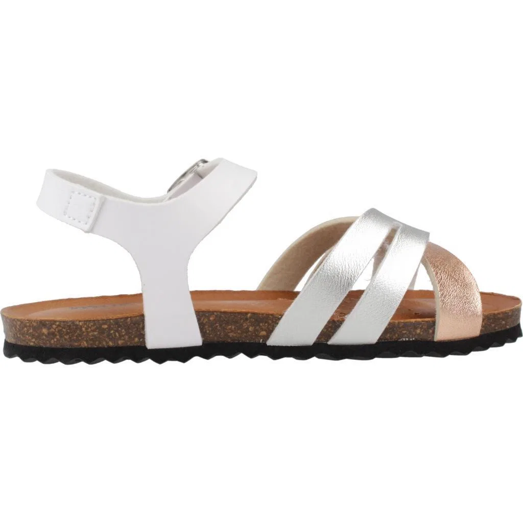 Детские сандалии с закрытым носком J Sandal Chilene Gir Geox, Weiß Fluoreszierendes Blassrosa — фото 4
