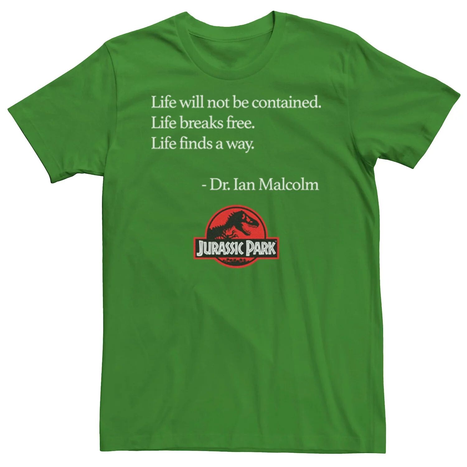

Мужская футболка Jurassic Park Life Finds A Way Quote Licensed Character