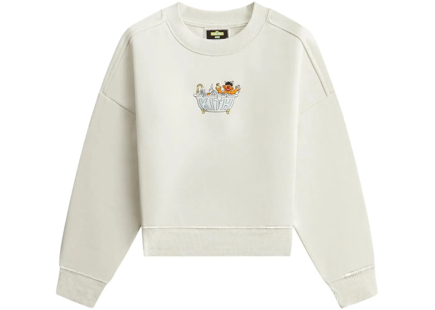 Детский свитшот с принтом Kith x Sesame Street Kids Ernie Nelson Crewneck, Chalk