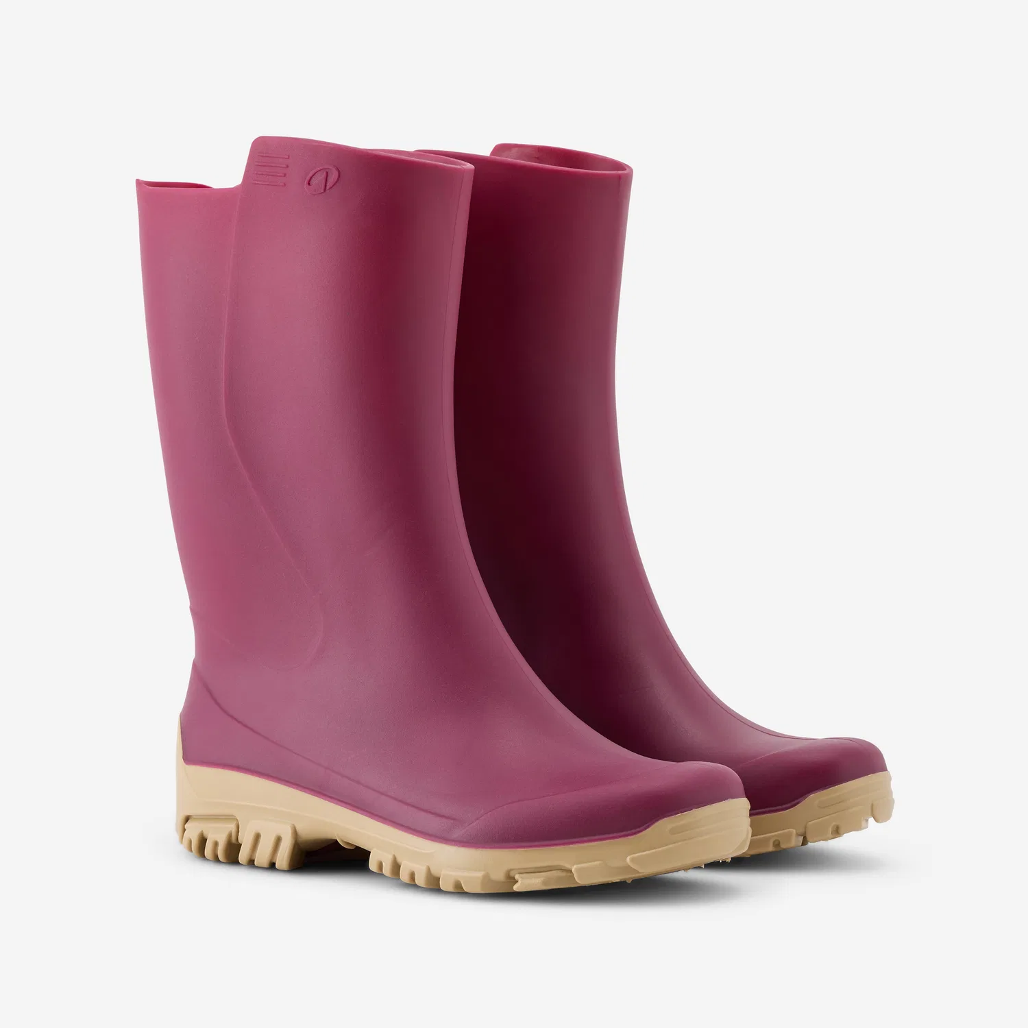 Детские сапоги-боты Regenstiefel 100 Solognac, Pflaumenfarbenes Lila / Cappuccino-Beige
