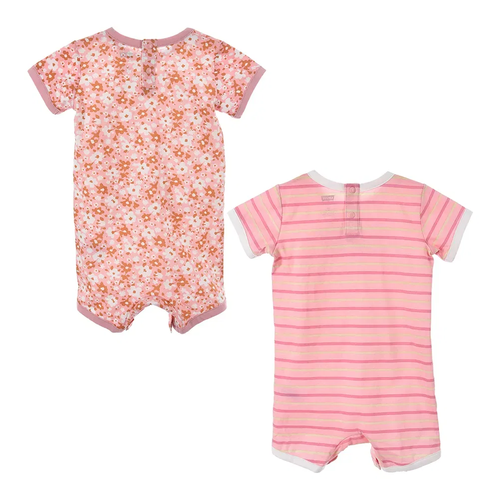 Детский комбинезон для девочек с полоской Stripe Romper Overall Levi's, Pink — фото 2