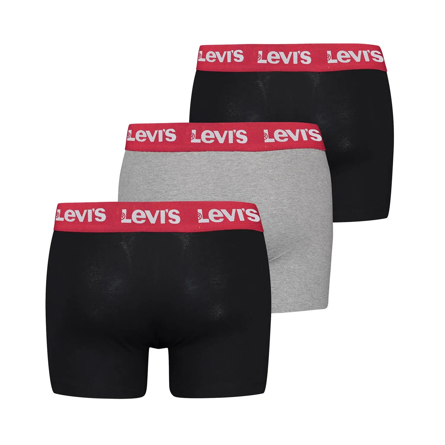 Мужские боксеры 3 шт Levi's, Schwarz/Hellgrau/Rot — фото 2