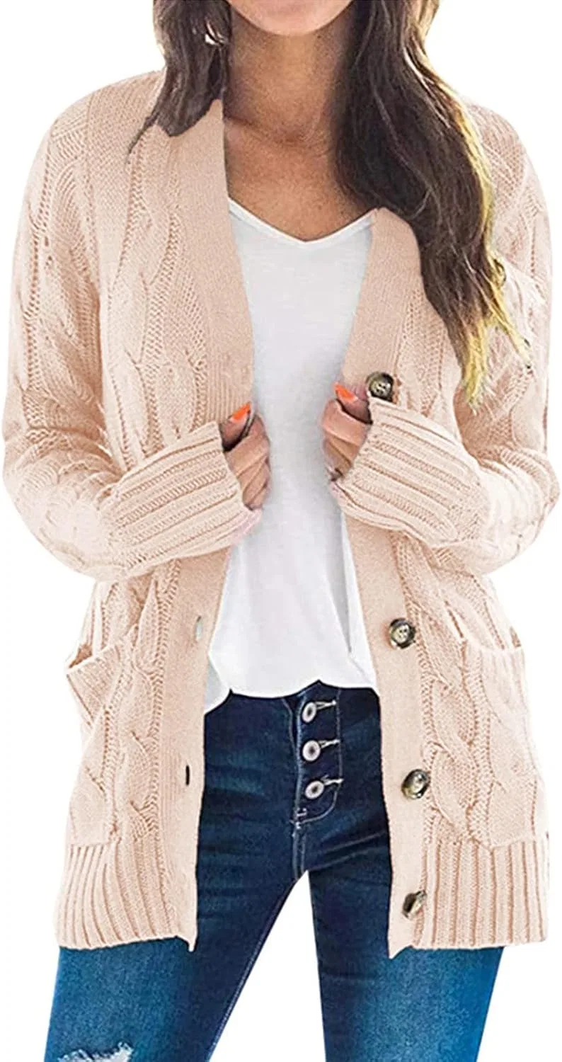 Женский кардиган с длинным рукавом, модель Open Front, розовый
