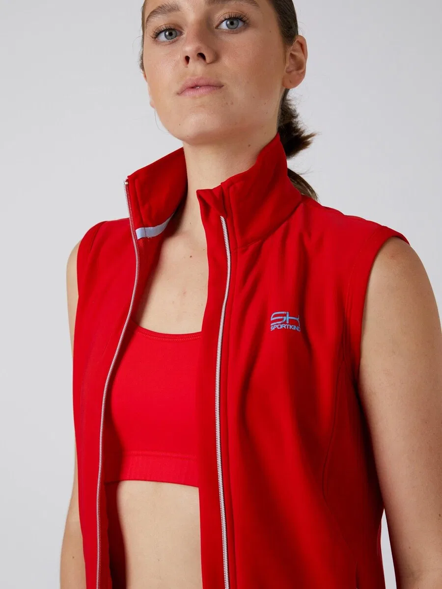 Спортивный жилет SPORTKIND 'Eco' красного цвета — фото 2