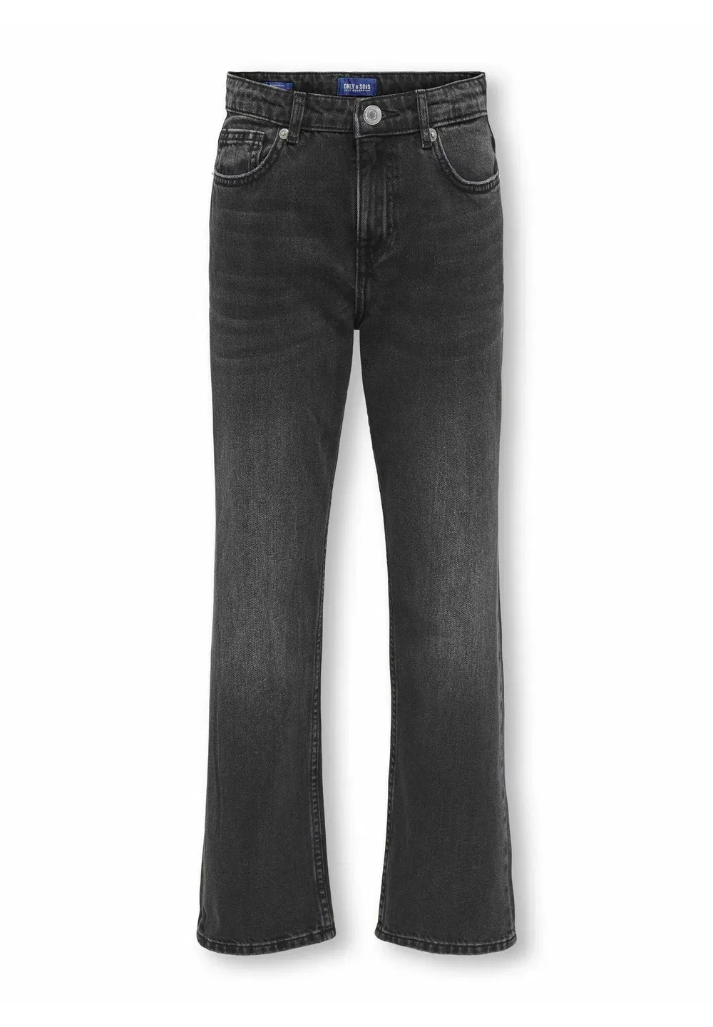 Джинсы прямого кроя, средней посадки, прямого кроя Only & Sons Junior, Washed Black