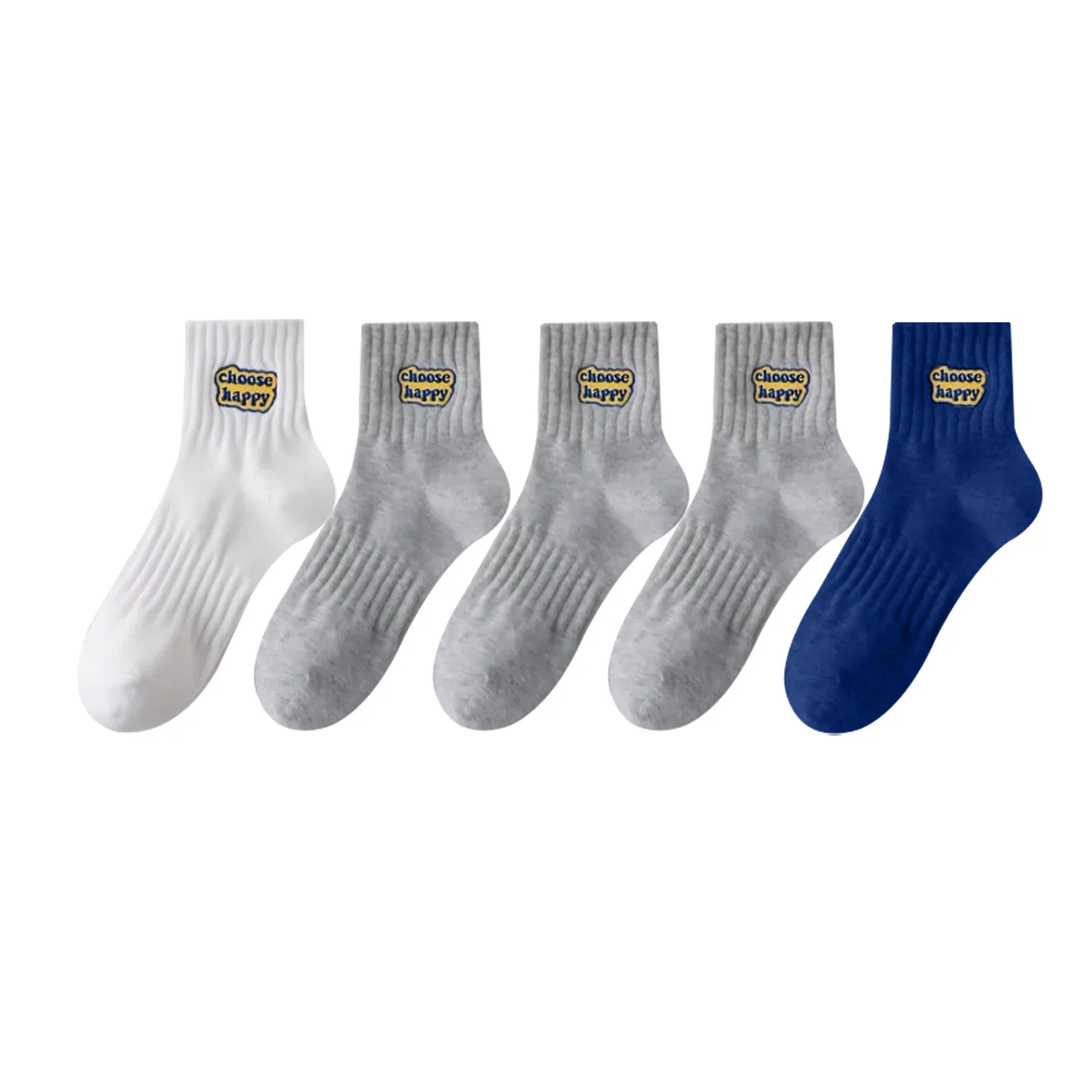 Детские носки-гольф MINISO, Цвет Gray 3+White+Navy Blue
