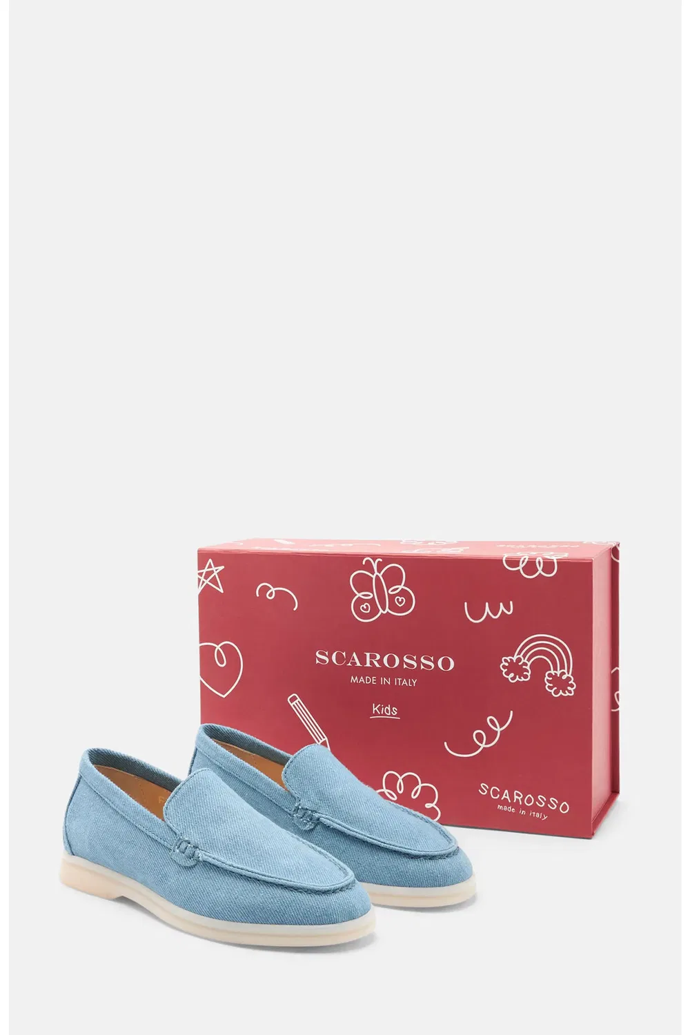 Детские туфли лоферы на резиновой подошве Ludovica SCAROSSO, Light Blue - Denim — фото 2