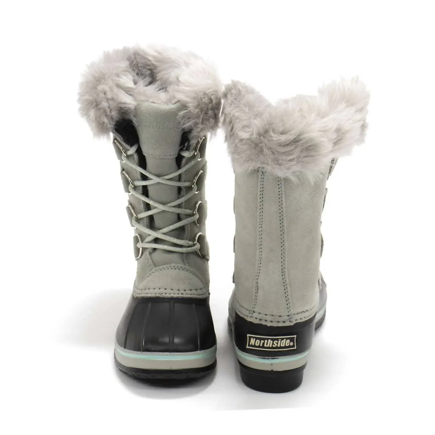 Детские зимние сапоги водонепроницаемые на шнуровке Kathmandu Northside, Light Gray — фото 4