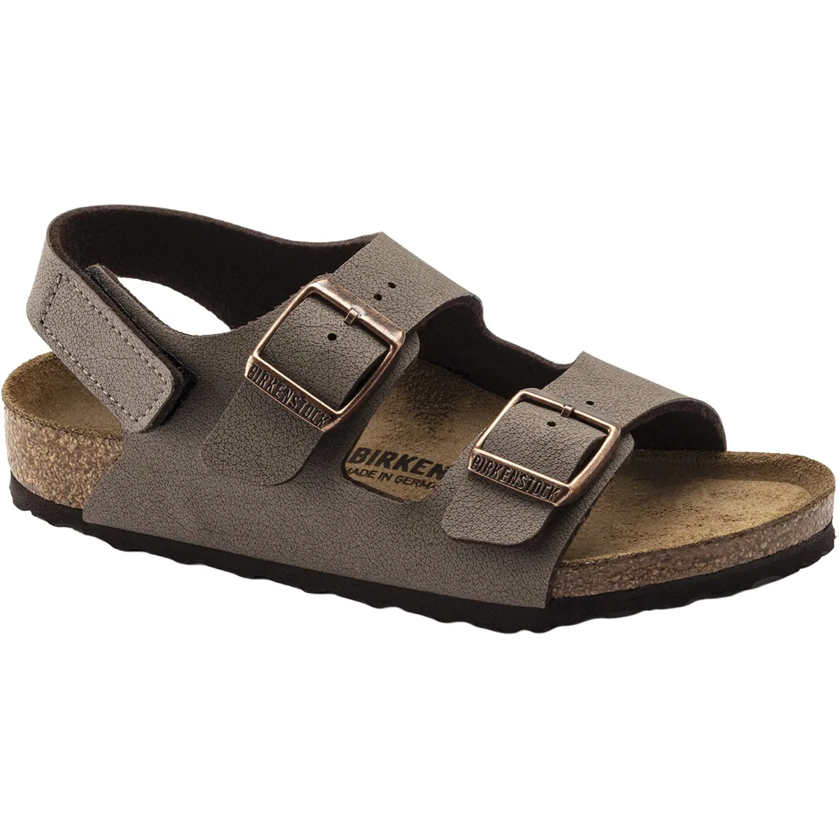 Детские сандалии с задним ремешком Milano Hook & Loop Birkenstock, Mocha Birkibuc