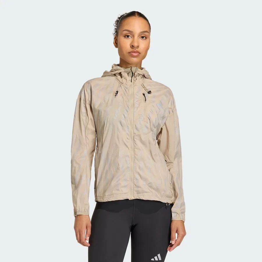 Женская ветрозащитная куртка с капюшоном Adi365 Running Reflective Jacket adidas, Черный
