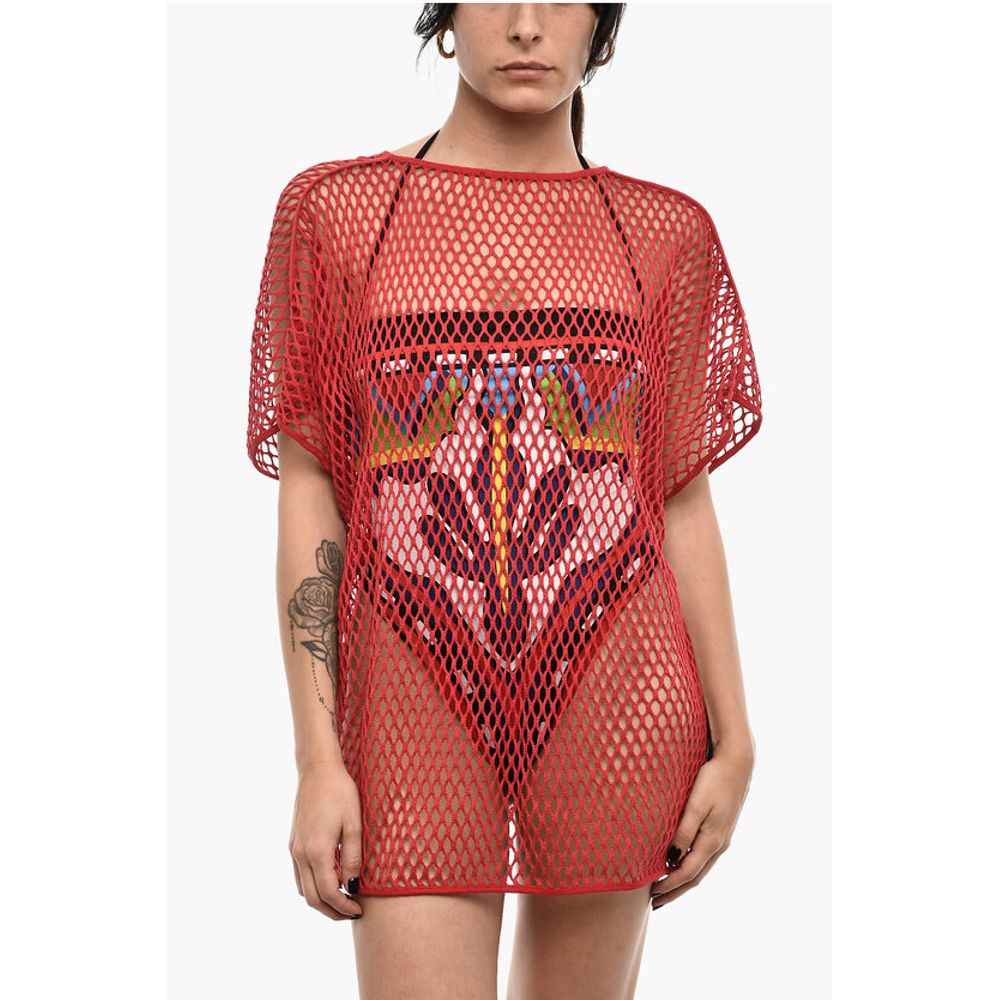 

Однотонное ажурное пляжное платье-накидка Dsquared2, Red