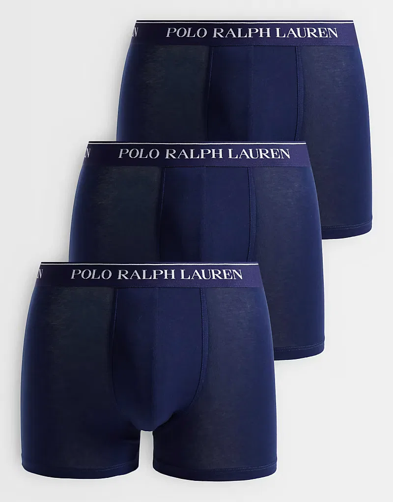 Классические плавки Polo Ralph Lauren, комплект из 3 пар, темно-синий