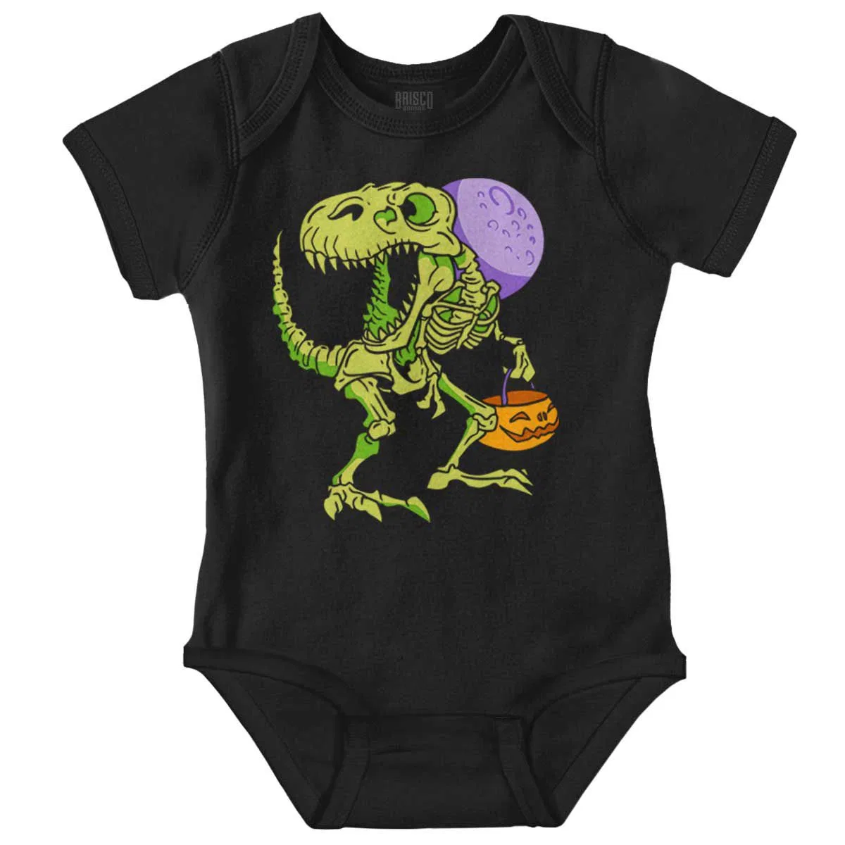 Детское боди с коротким рукавом Halloween Dinosaur Skeleton Trick or Treat Brisco Brands, Black