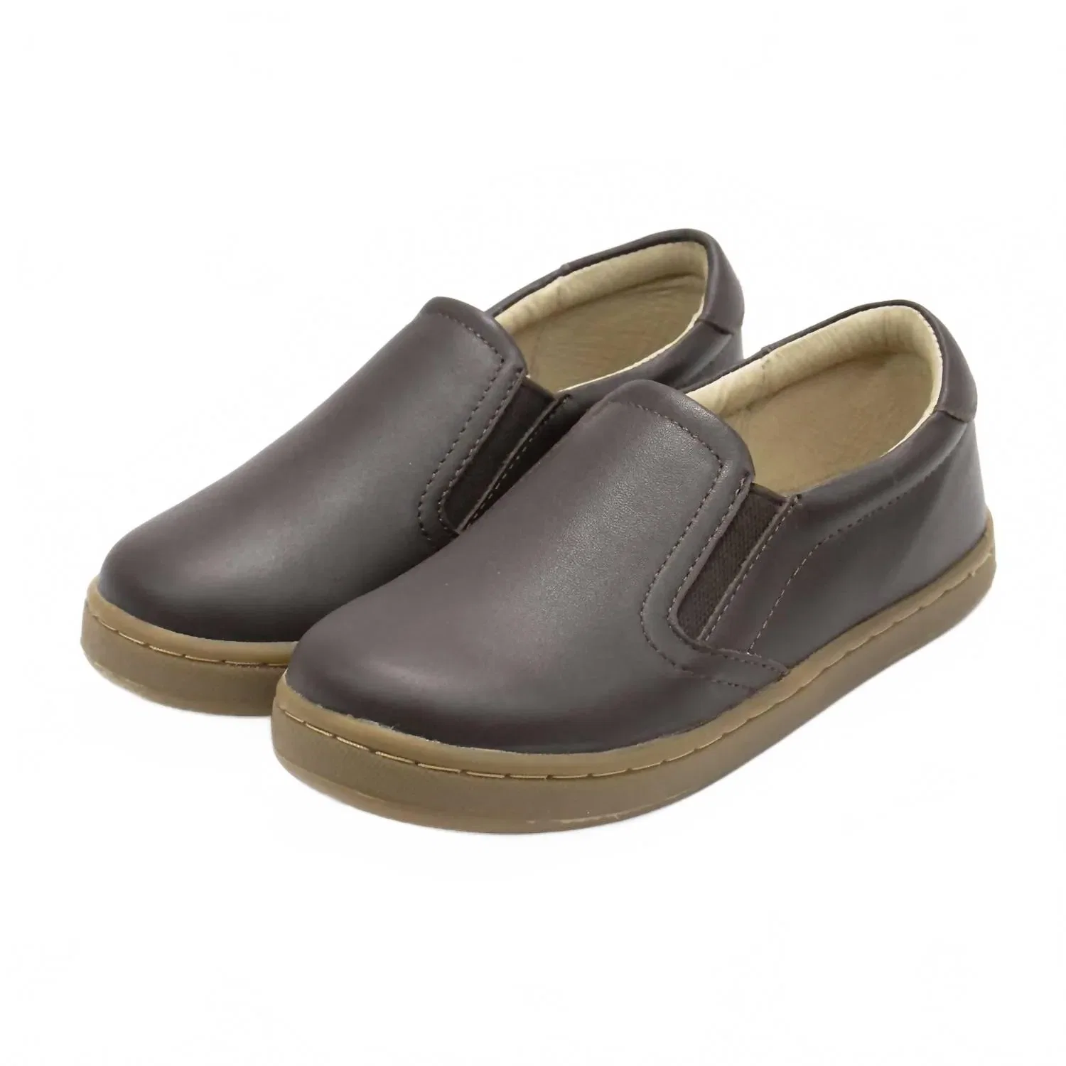 Детские кроссовки без шнуровки с кожаным верхом Hoff Style Old Soles, коричневый — фото 2