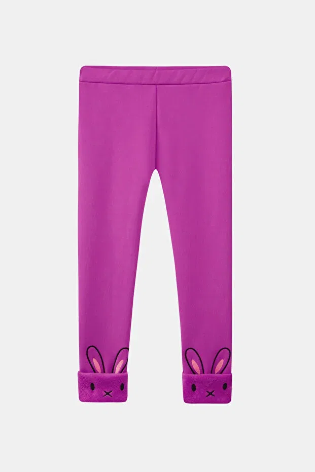 Детские леггинсы для девочек утепленные с вышивкой Lovetti, Light Purple
