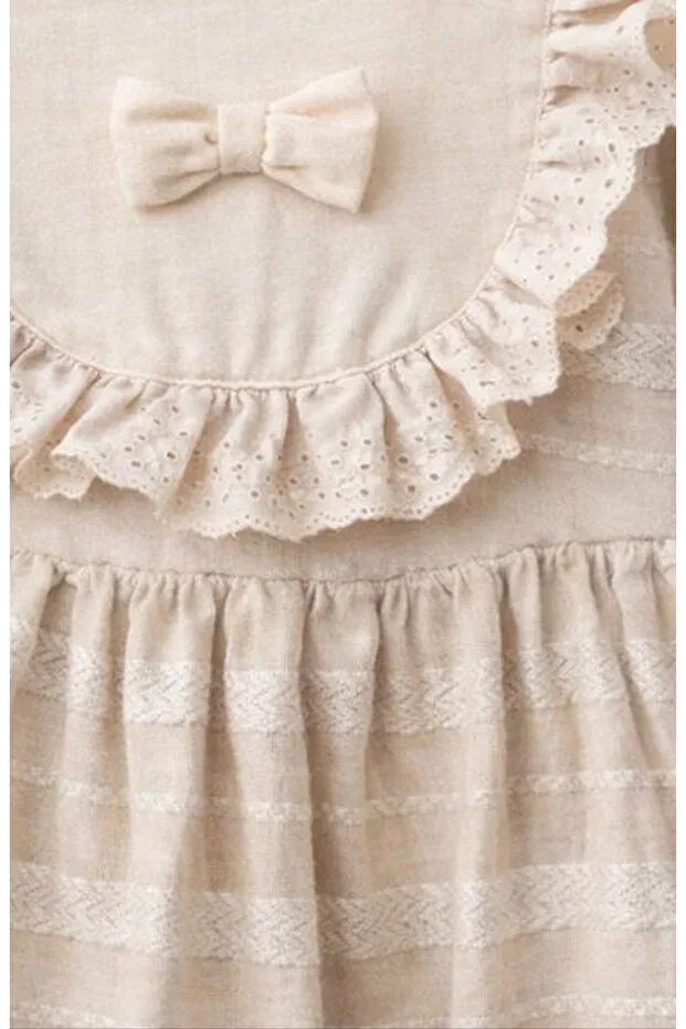 Детское платье для девочек льняное Basics Baby Corner, Beige — фото 4
