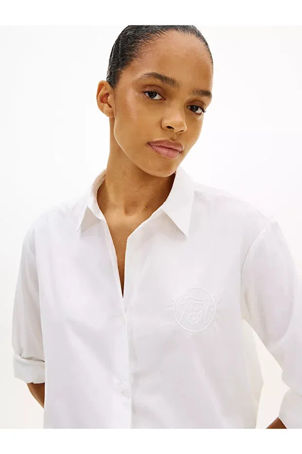 Женская рубашка с принтом Tommy Hilfiger, White — фото 3