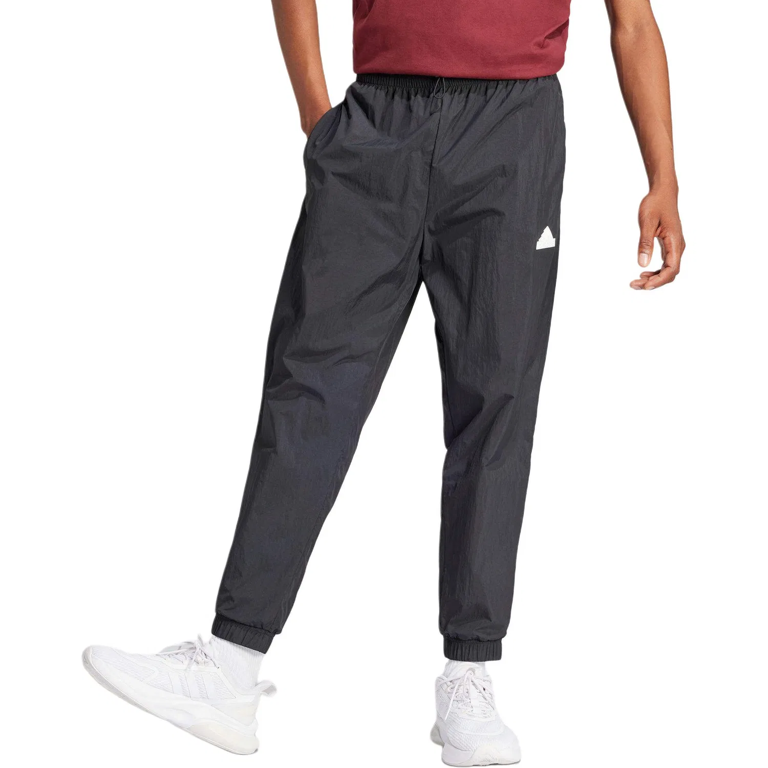 Мужские трикотажные спортивные брюки с принтом Adidas, Black — фото 3