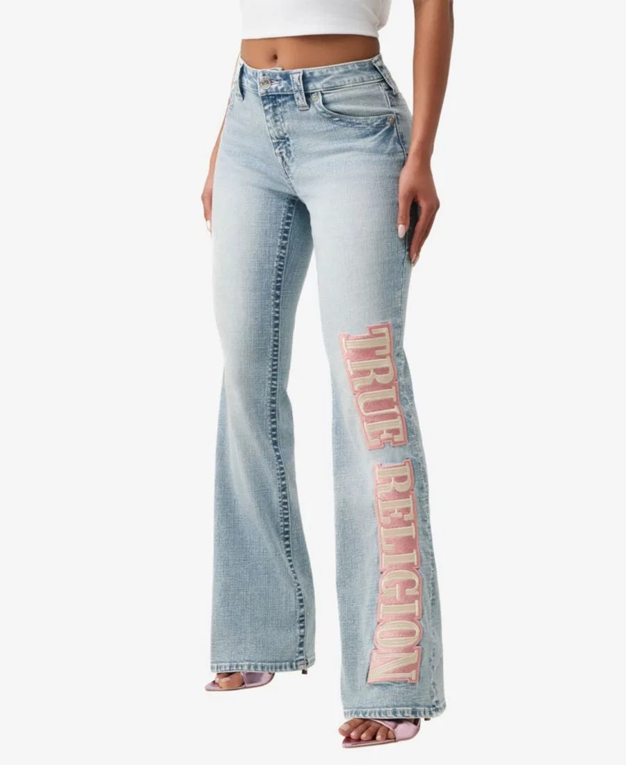 Джинсы клеш с вышивкой True Religion, Freckle Wave — фото 2