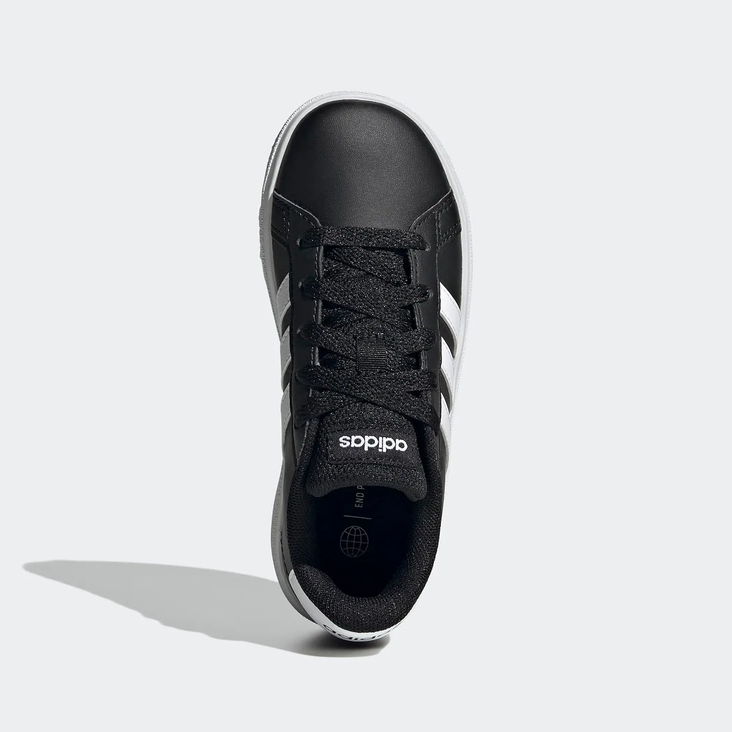 Детские кроссовки для мальчиков Grand Court K adidas, Core Black/White/Core Black — фото 3