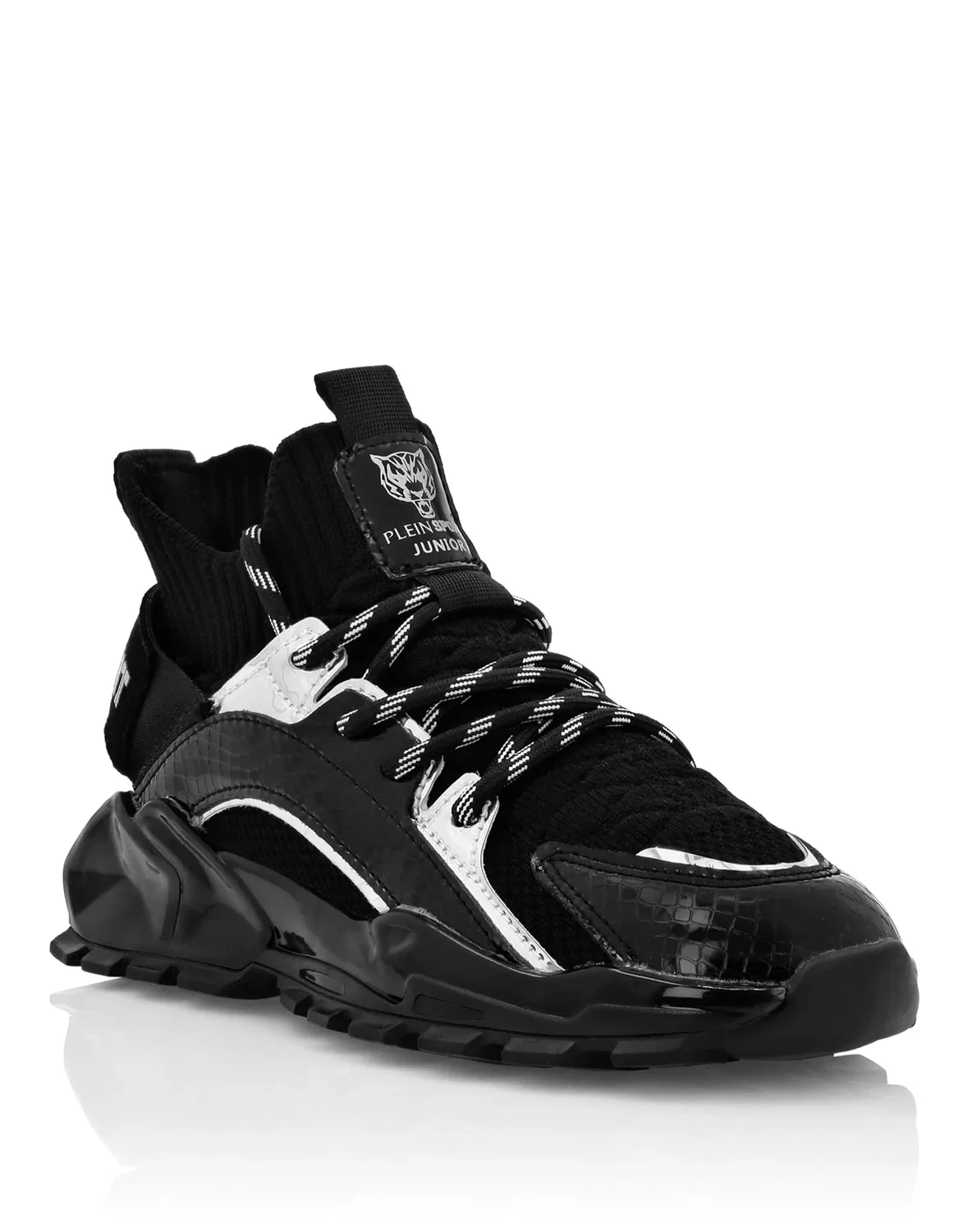 Детские кроссовки высокие с амортизирующей подошвой TRAINER HI-TOP PLEIN SPORT, черный — фото 2