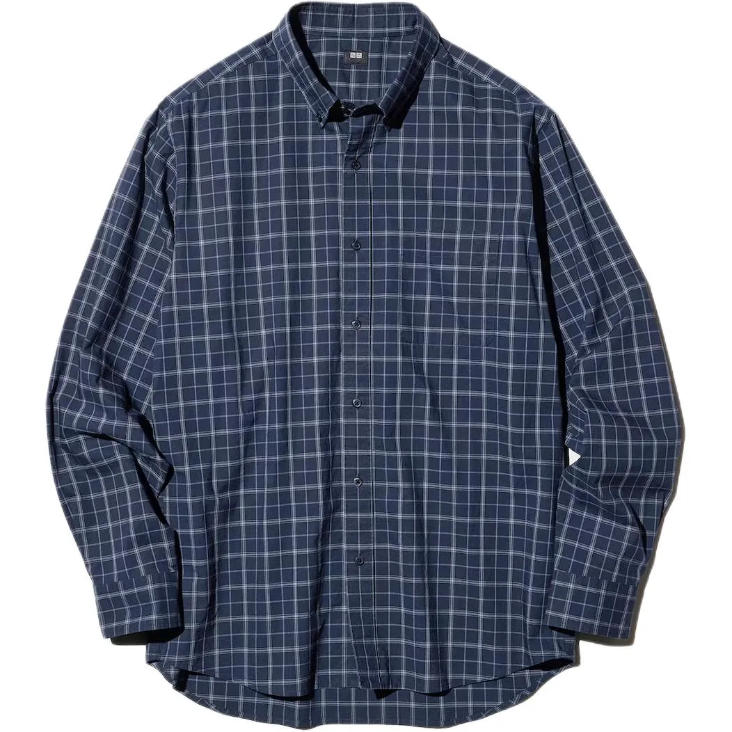 Мужская рубашка с принтом Marine Blue UNIQLO, 69 Marine Blue