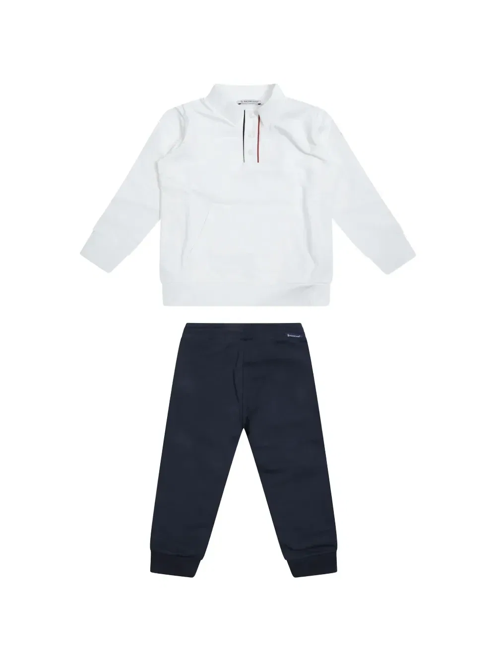 Костюм-двойка с логотипной нашивкой Moncler Enfant, белый