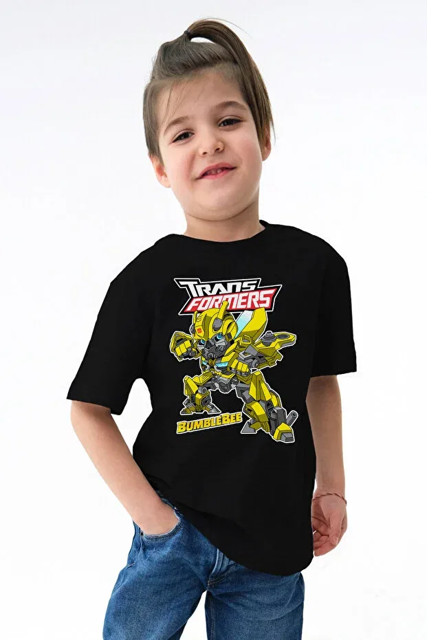 Детская футболка с принтом Transformers Bumblebee Kun Inaki, Black