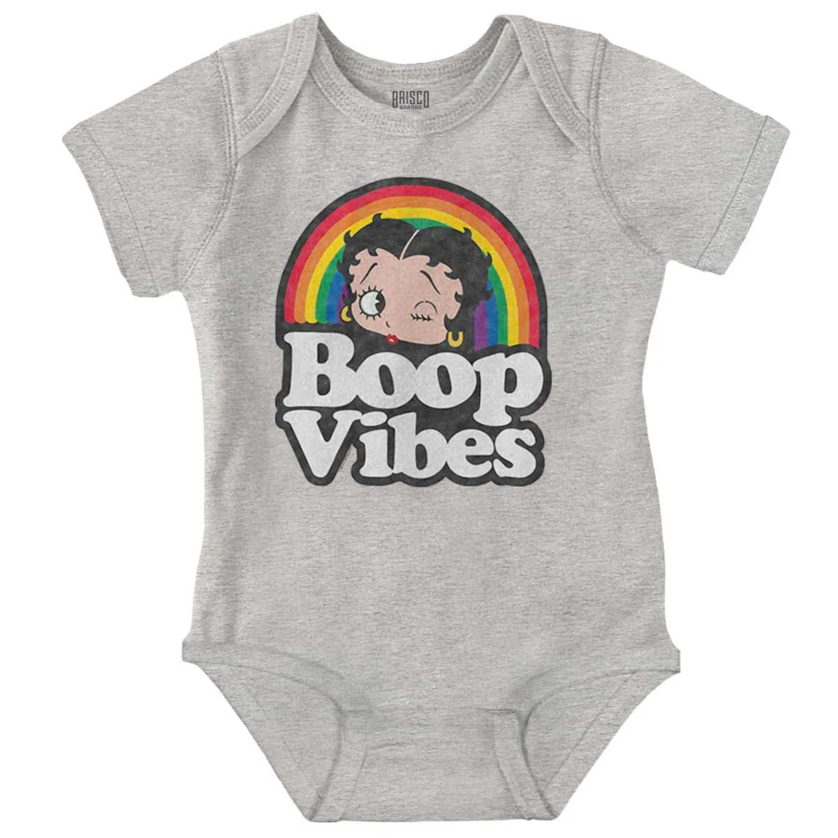 Детское боди для девочек с принтом Betty Boop Cartoon Rainbow Quote Brisco Brands, Heather