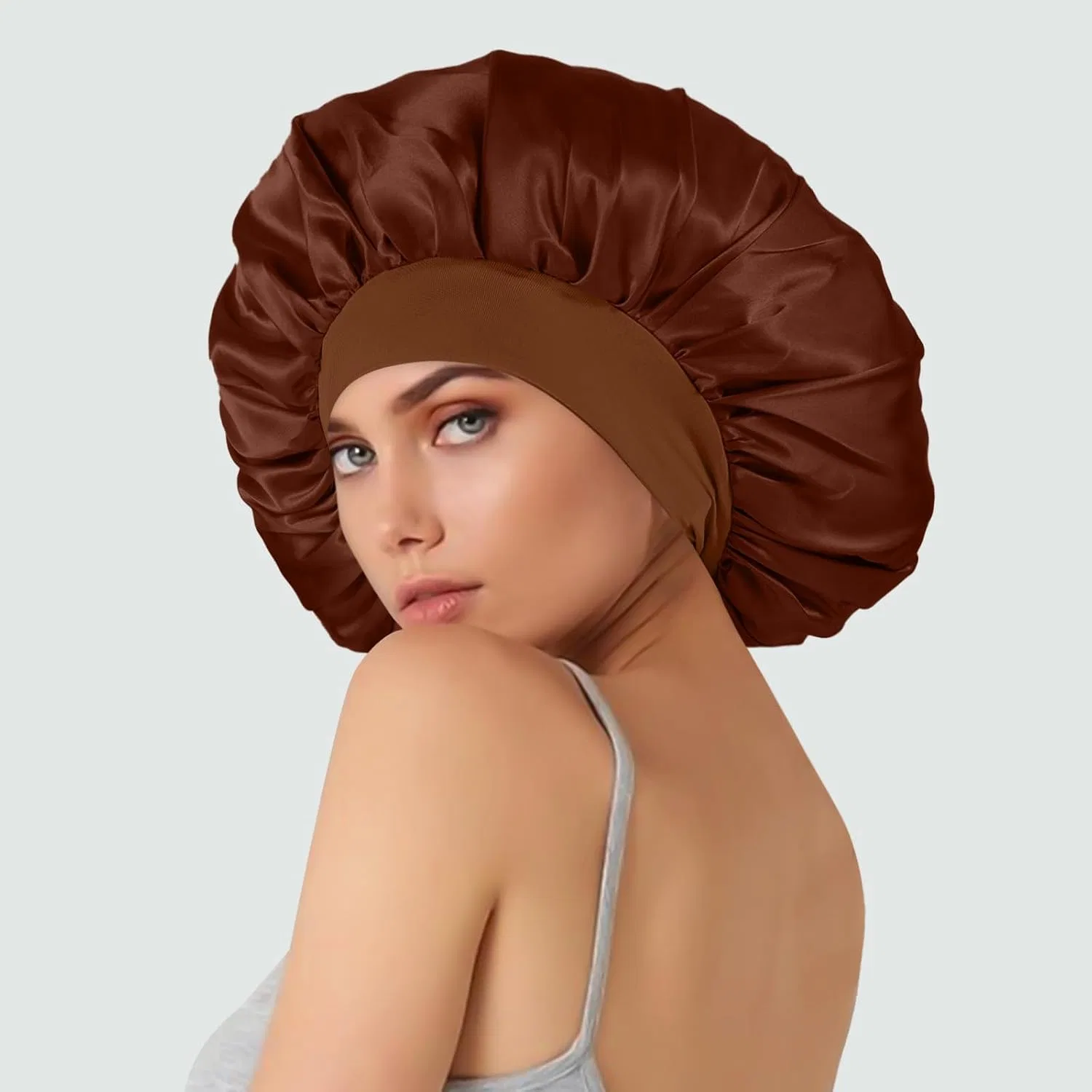 Шапочка для душа Satin Bonnet, 43 см, DUOMODRAGON, 1 шт., Brown — фото 3