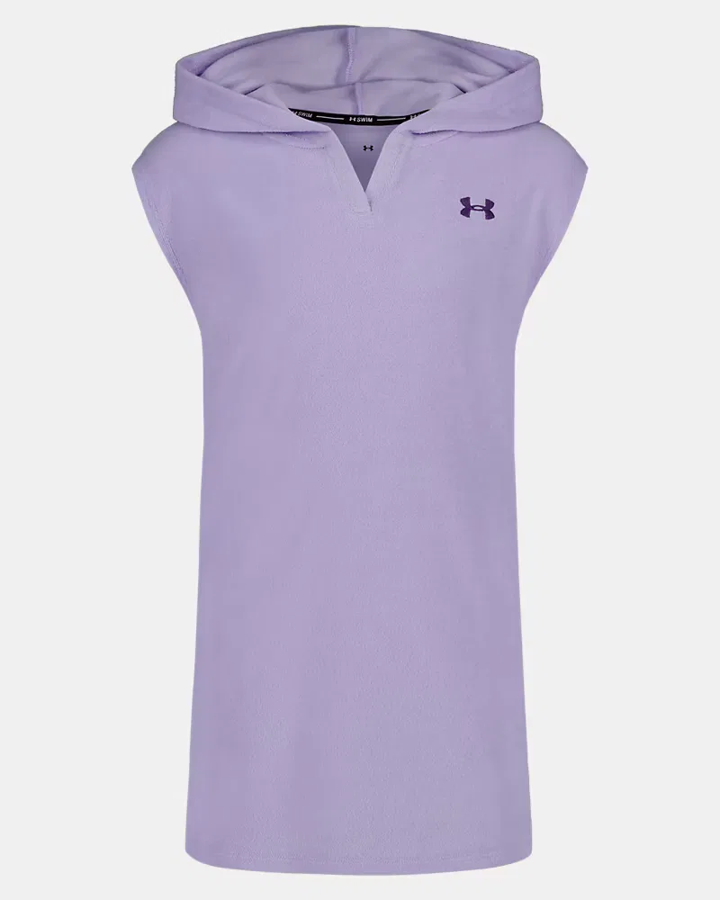 Пляжная туника для девочек с капюшоном и UPF 30 UA Terry UnderArmour, Purple Crest/Lavish
