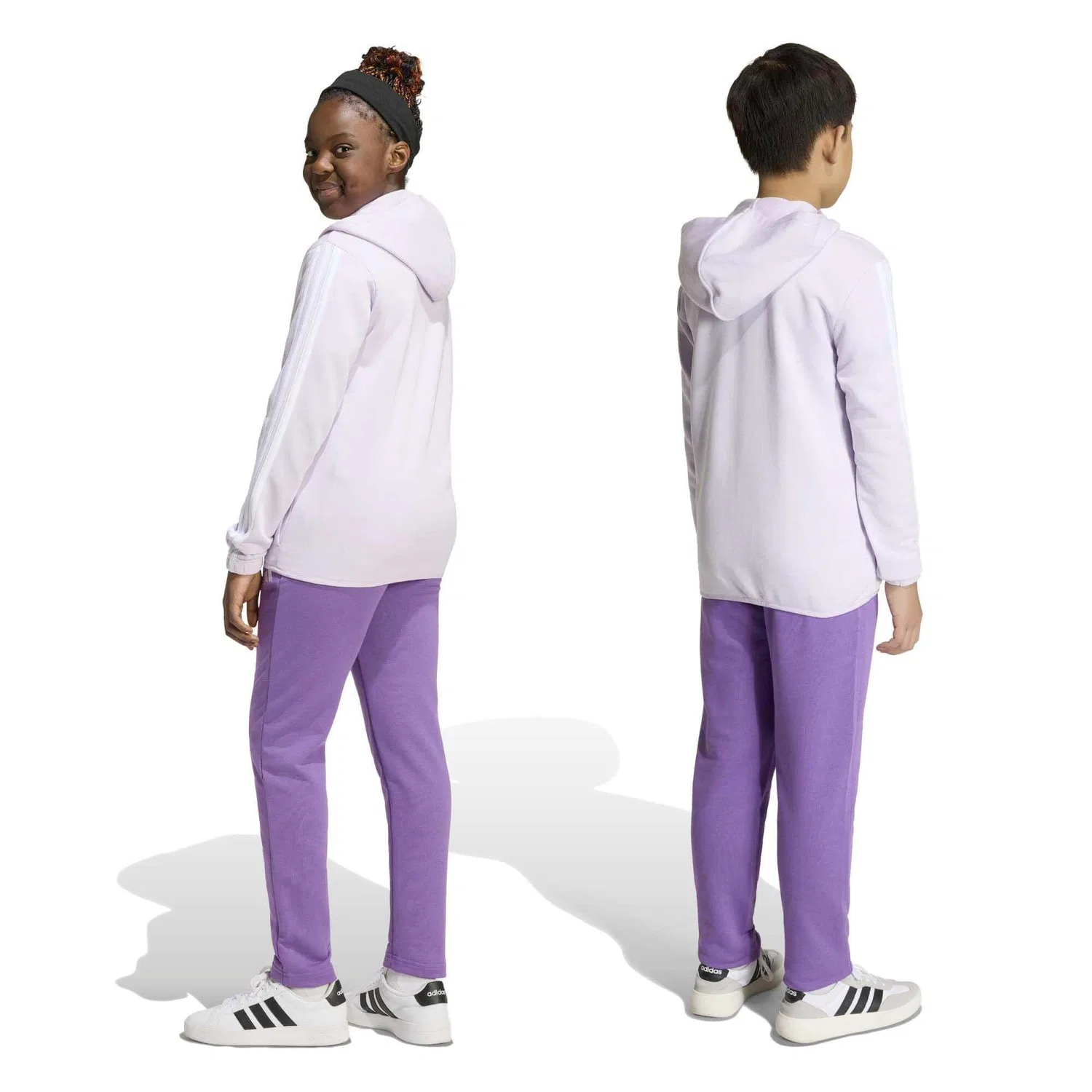 Детский спортивный костюм Adidas Sport J 3S Ft Ts 220, Ice Lavender / White — фото 3